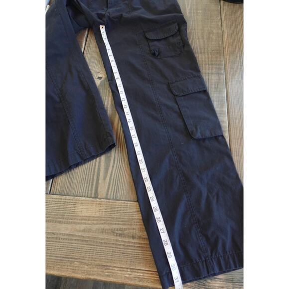 Orange Kiss Essentials Cargo Pants Womens Medium Black Utility Pockets Wide Leg - Picture 7 of 7